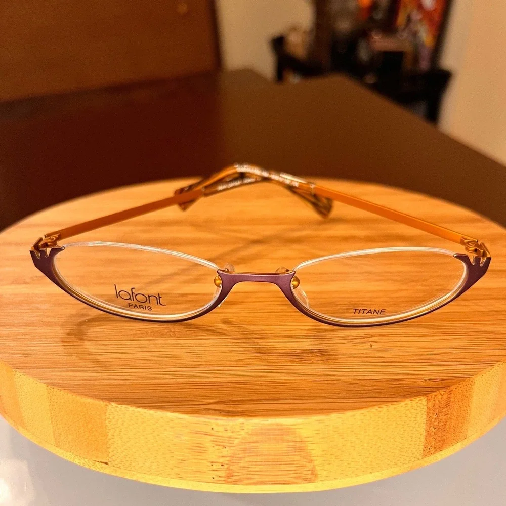 Lafont Paris Cleopatre 769 Purple Bronze Titanium Oval Eyeglasses 1Frames Only